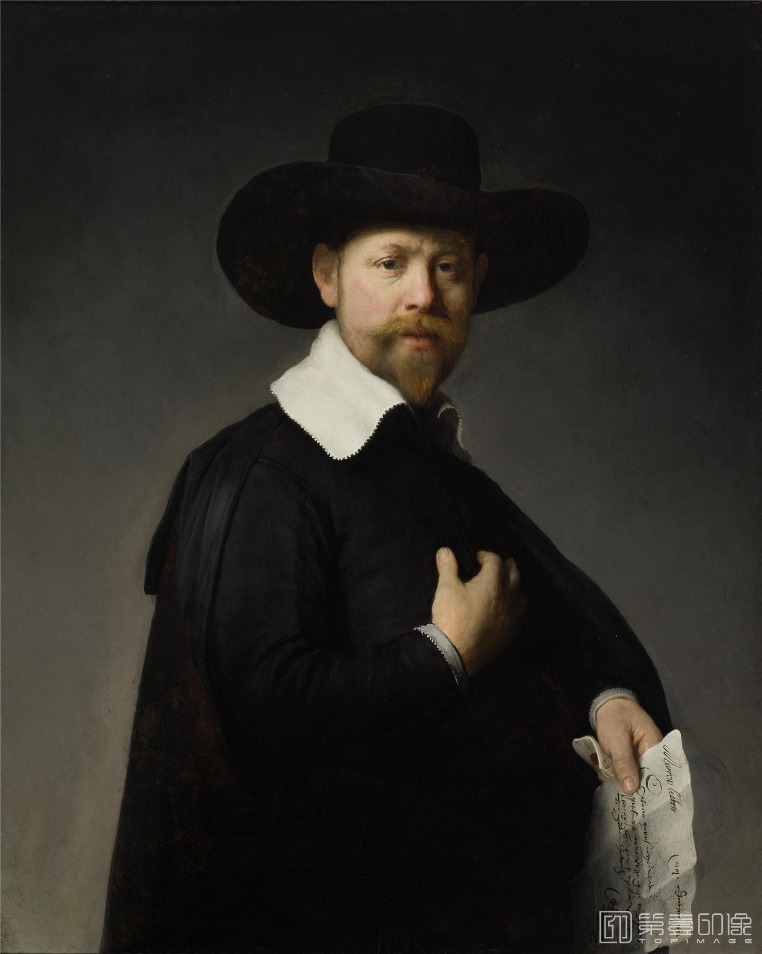 油画-美国洛杉矶国家美术馆-Rembrandt Harmensz. van Rijn-Portrait of Marten Looten-237